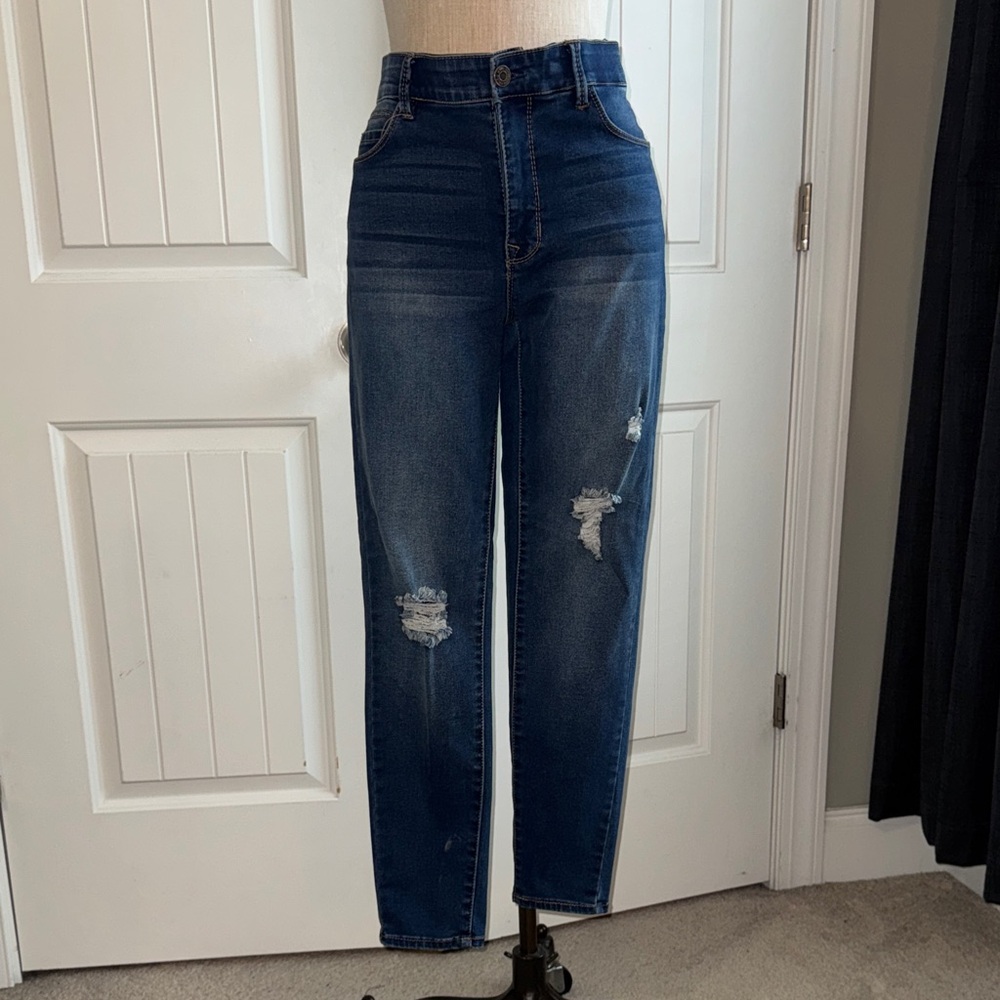 Angels Dark Blue Distressed JeanieLift Skinny Jeans